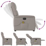 vidaXL Fauteuil de massage inclinable électrique Taupe Tissu