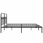 vidaXL Cadre de lit métal sans matelas avec tête de lit noir 200x200cm