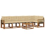 vidaXL Ensemble de canapés d'extérieur 7 pc Naturel et Beige