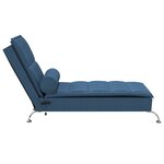 vidaXL Chaise longue de massage avec traversin bleu tissu