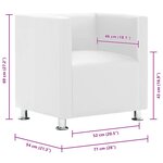 vidaXL Fauteuil cube blanc simili cuir