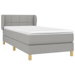 vidaXL Sommier à lattes de lit avec matelas Gris clair 100x200cm Tissu