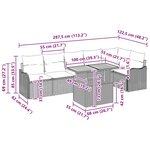 vidaXL Ensemble de canapé de jardin Manuel 7 Pièces Noir 100 x 55 x 73 cm