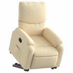 vidaXL Fauteuil inclinable Crème Tissu