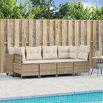 vidaXL Salon de jardin avec coussins 5 Pièces beige résine tressée
