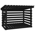 vidaXL Support pour bois de chauffage Noir 108x73x79 cm Bois de pin
