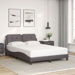 vidaXL Cadre de lit avec LED sans matelas Zadar gris 120x200 cm