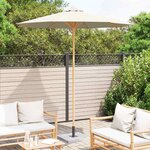 vidaXL Parasol de jardin Blanc crème 240 x 240 x 260 cm Bambou