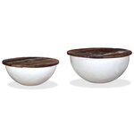 vidaXL Ensemble de table basse 2Pièces Bois récupération massif forme bol
