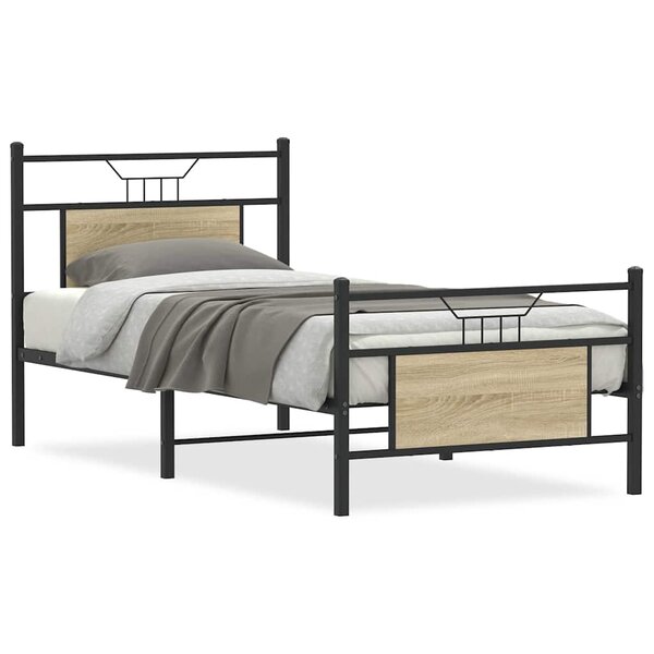 vidaXL Cadre de lit sans matelas chêne sonoma 90x190 cm