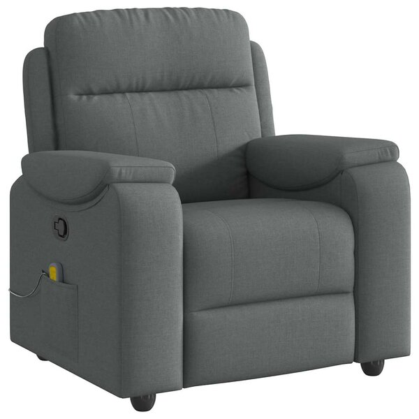vidaXL Fauteuil de massage inclinable Gris foncé Tissu
