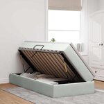 vidaXL Lit avec rangement et matelas Gris clair 100 x 200 cm Velours