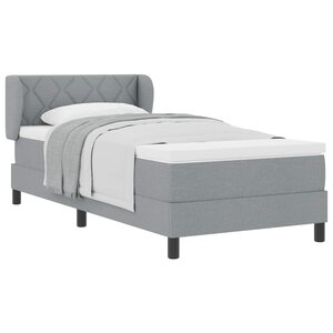 vidaXL Lit à ressorts avec matelas Gris clair 90 x 190 cm tissu