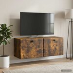 vidaXL Meuble TV mural 78 5 x 31 x 30 cm Chêne fumé Bois d'ingénierie