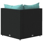 vidaXL Canapés d'angle de jardin et coussins 2Pièces Noir Résine tressée