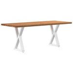 vidaXL Table à manger marron clair bois de chêne massif rectangulaire