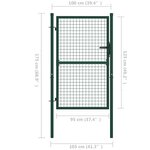 vidaXL Portail de clôture acier 100x125 cm vert
