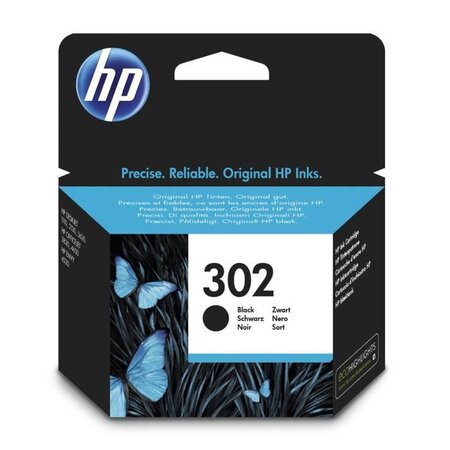 Hp 302 cartouche d'encre noire authentique pour hp deskjet 2130/3630 et hp officejet 3830 (f6u66ae)