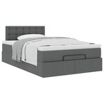 vidaXL Lit ottoman avec matelas gris foncé 120x190 cm tissu