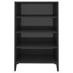 vidaXL Buffet Gris brillant 57x35x90 cm Aggloméré