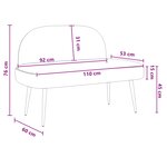 vidaXL Banc rembourré avec dossier Gris foncé 110 x 60 x 76 cm