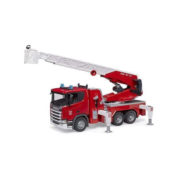 Bruder 03591 - Scania Super 560R Pompiers avec échelle pivotante  pompe à eau et module Light & Sound