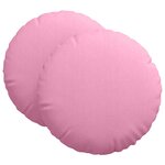 vidaXL Coussins de siège 2 pc Tissu Rose Ø60 x 21 cm