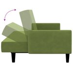 vidaXL Canapé-lit à 2 places vert clair velours
