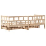vidaXL Lit de jour avec tiroirs sans matelas 90x200 cm bois massif