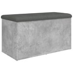 vidaXL Banc de rangement gris béton 82x42x45 cm bois d'ingénierie