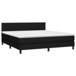 vidaXL Sommier à lattes de lit avec matelas LED Noir 180x200 cm Tissu
