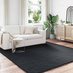 vidaXL Tapis en Fourrure Synthétique de Lapin Olite Noir 240 x 240 cm
