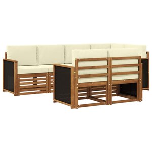 vidaXL Ensemble de canapés d'extérieur 6 pc Naturel et Crème