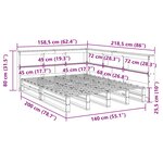 vidaXL Lit bibliothèque sans matelas cire marron 140x200 cm pin massif