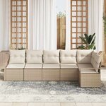 vidaXL Ensemble de canapé de jardin avec coussin 6 Pièces Beige et crème