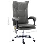 vidaXL Chaise de bureau de massage Anthracite Similicuir