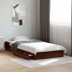vidaXL Cadre de lit avec tiroirs sans matelas chêne marron 75x190 cm