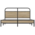 vidaXL Cadre de lit sans matelas 150x200 cm chêne fumé bois ingénierie