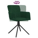 vidaXL Chaises pivotantes à manger lot de 2 Vert foncé Velours