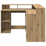 vidaXL Bureau avec lumières LED chêne artisanal bois d'ingénierie