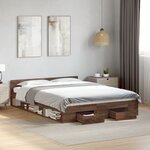 vidaXL Cadre de lit avec tiroirs sans matelas chêne marron 150x200 cm