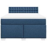 vidaXL Sommier à lattes de lit avec matelas Bleu 140x190 cm Tissu