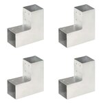 vidaXL Connecteurs de poteau 4 Pièces Forme en L Métal galvanisé 81x81 mm