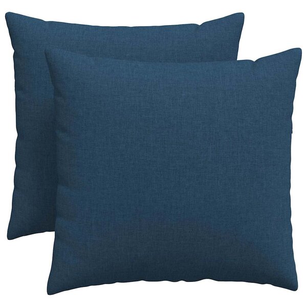 vidaXL Coussins de canapé 2 pc tissu Bleu 50 x 50 cm