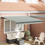 vidaXL Store Rétractable Automatique Vert et Blanc 300x250 cm