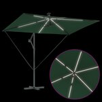 vidaXL Parasol banane à mât déporté Vert 294 x 200 x 254 cm