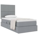 vidaXL Lit avec rangement et matelas Gris clair 90 x 190 cm Polyester