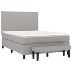 vidaXL Sommier à lattes de lit avec matelas Gris clair 140x190cm Tissu