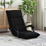 vidaXL Fauteuil de sol ajustable Noir Tissu