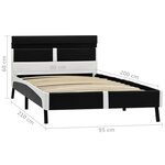 vidaXL Cadre de lit avec LED sans matelas noir similicuir 90x200 cm